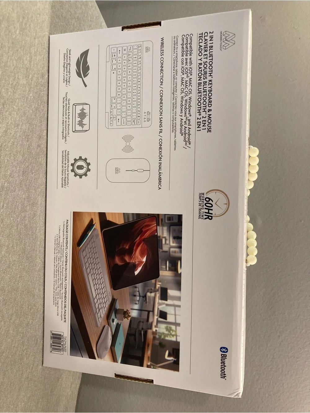 White Bluetooth Wireless Keyboard & Mouse Combo